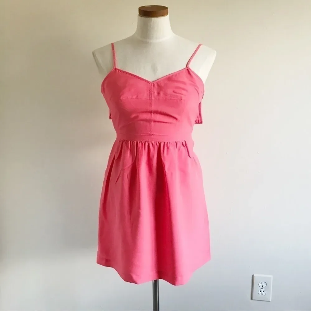 Spaghetti strap pink J. Crew dress size 0